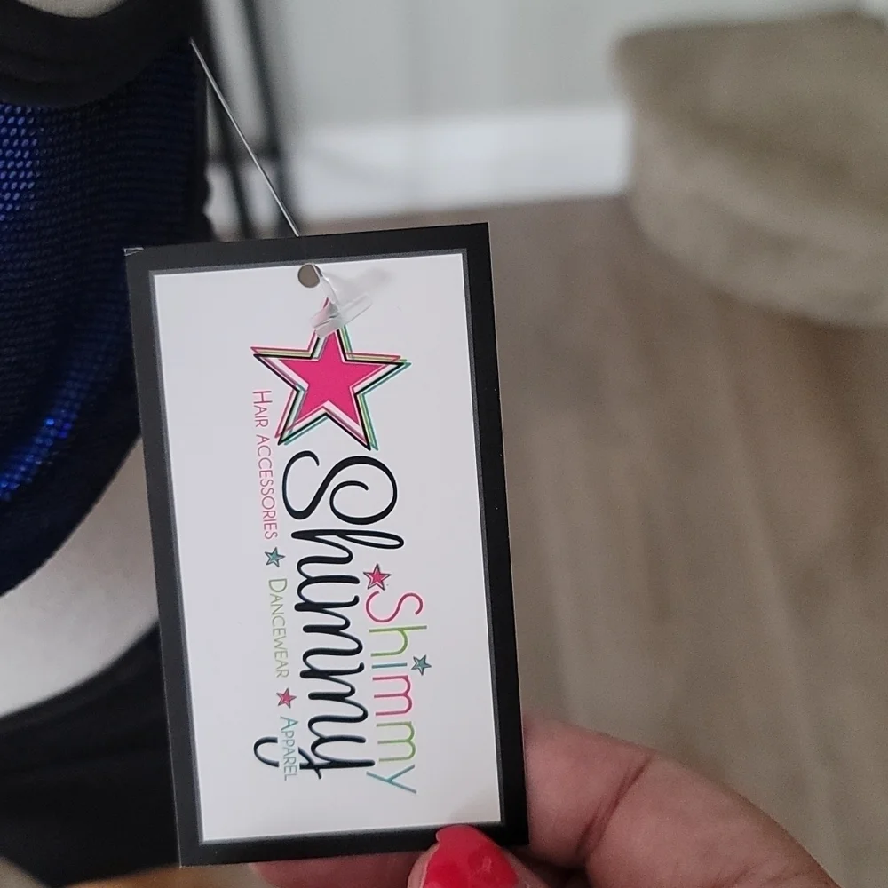 Shimmy Shimmy Inc Girls Royal Blue Hologram Dance Cheer Set NWT
